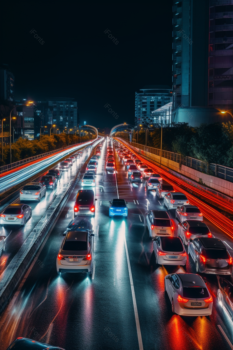 夜晚塞车城市多车流夜夜景照片摄影作品,高清,摄影图,摄影图片,图片大全,摄影图免费下载